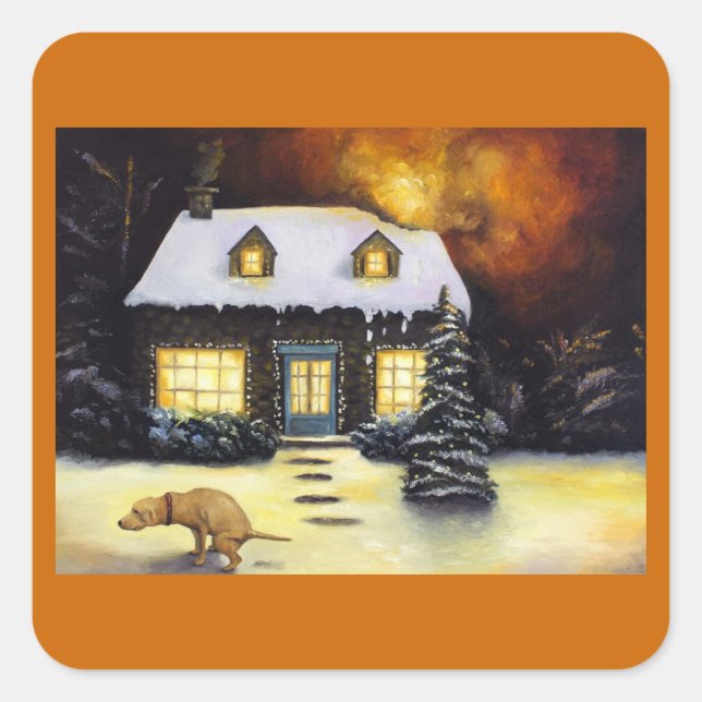 Pegatina Cuadrada La peor pesadilla de Kinkade (Anverso)