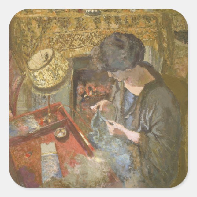 Pegatina Cuadrada La Pequeña Sala De Dibujos (Anverso)