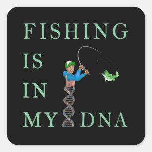Pegatina Cuadrada La pesca está en mi ADN