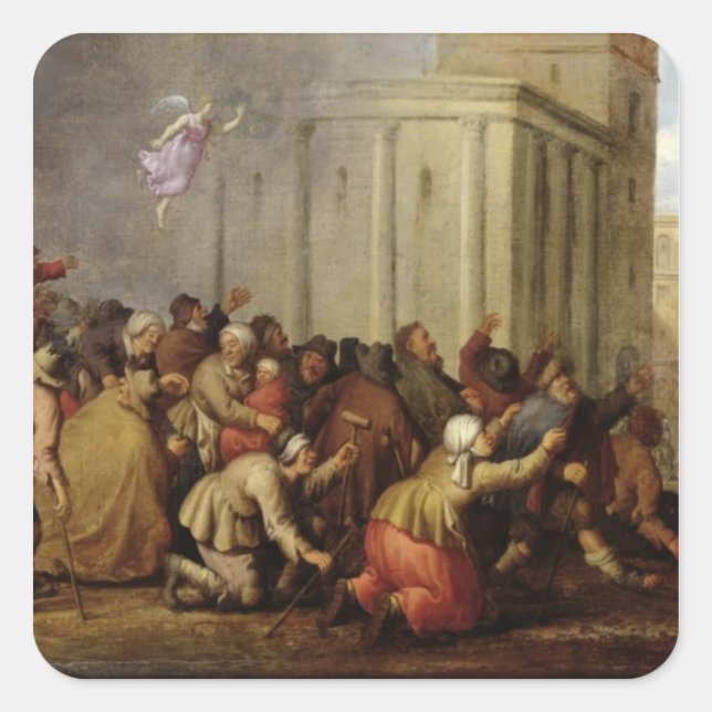 Pegatina Cuadrada La piscina de Bethesda (Anverso)