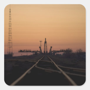 Pegatina Cuadrada La plataforma de lanzamiento de Soyuz