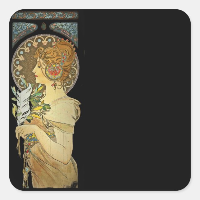 Pegatina Cuadrada La pluma de 1899 (Anverso)