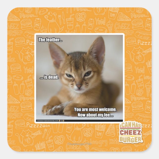 Pegatina Cuadrada La pluma es muerta (Anverso)