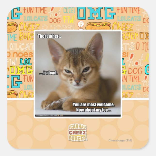 Pegatina Cuadrada La pluma es muerta (Anverso)