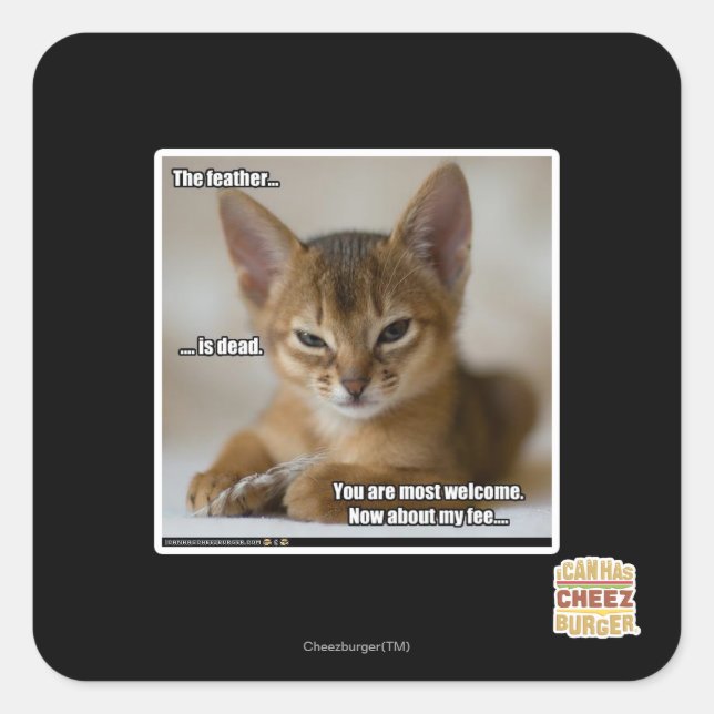 Pegatina Cuadrada La pluma está muerta. (Anverso)