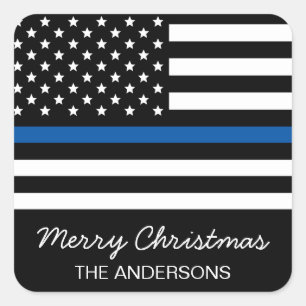 Pegatina Cuadrada La policía enrarece navidad de la bandera