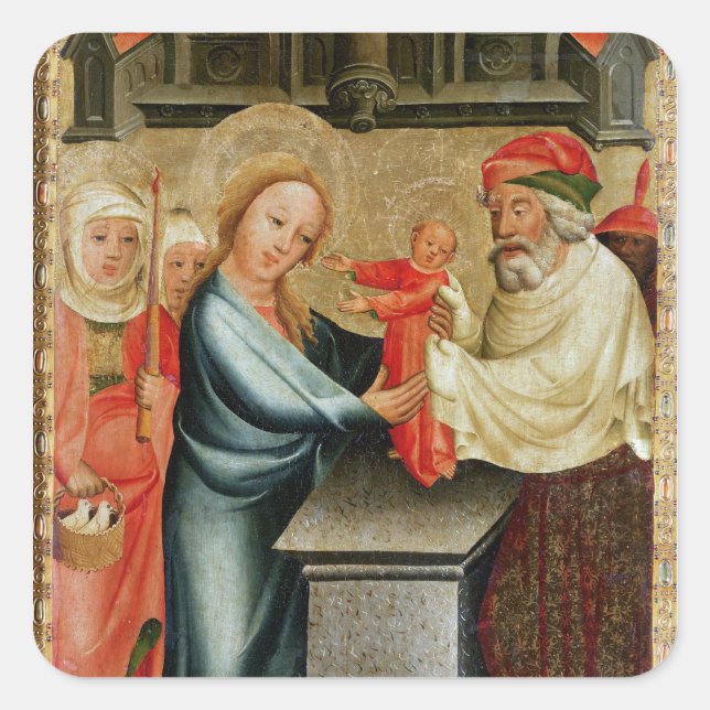 Pegatina Cuadrada La presentación de Cristo en el templo (Anverso)
