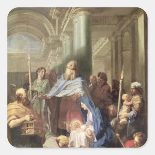 Pegatina Cuadrada La presentación en el templo, 1692