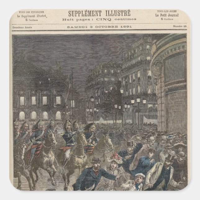 Pegatina Cuadrada La primera actuación de 'Lohengrin' (Anverso)