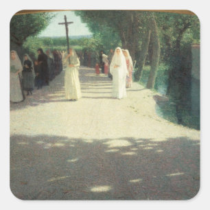 Pegatina Cuadrada La procesión, 1892-95