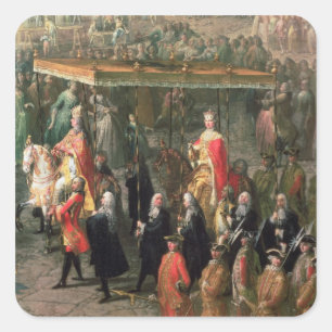Pegatina Cuadrada La procesión de coronación de José II