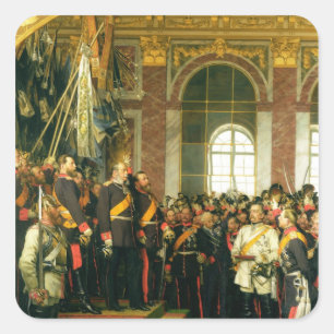 Pegatina Cuadrada La proclamación de Wilhelm como Kaiser