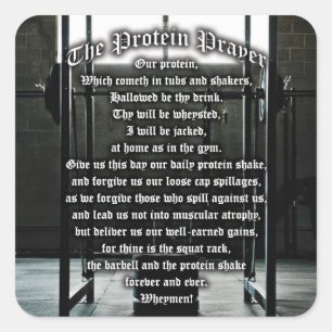 Pegatina Cuadrada La proteína Shake Prayer