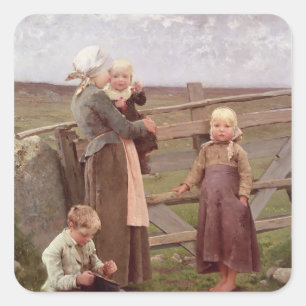 Pegatina Cuadrada La puerta de Dalby, Skane, 1884