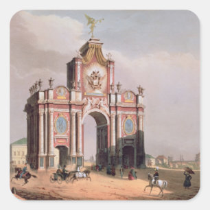 Pegatina Cuadrada La Puerta Roja de Moscú
