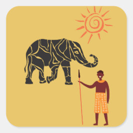 Pegatina Cuadrada La puesta de sol de África.