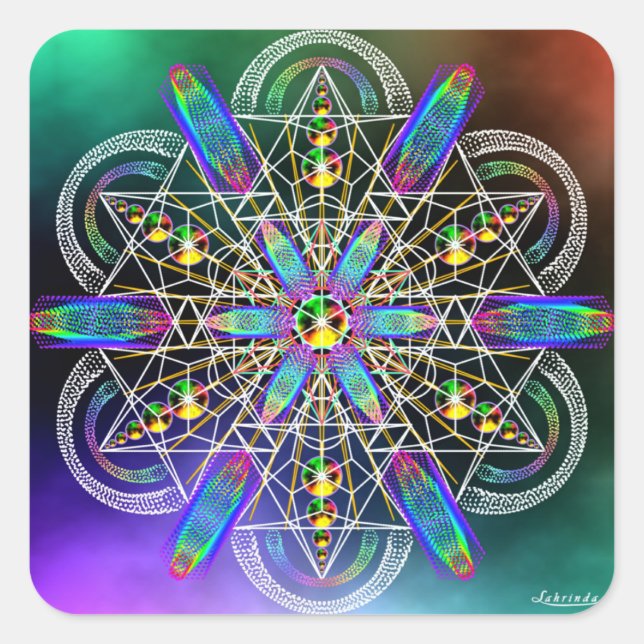 Pegatina Cuadrada La Realidad Es Frecuencia (Anverso)