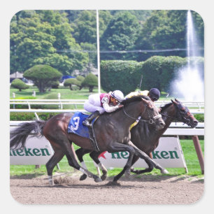 Pegatina Cuadrada La regla reservada corre abajo de Jack plano