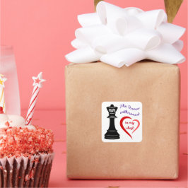 Pegatina Cuadrada La Reina de mi corazón