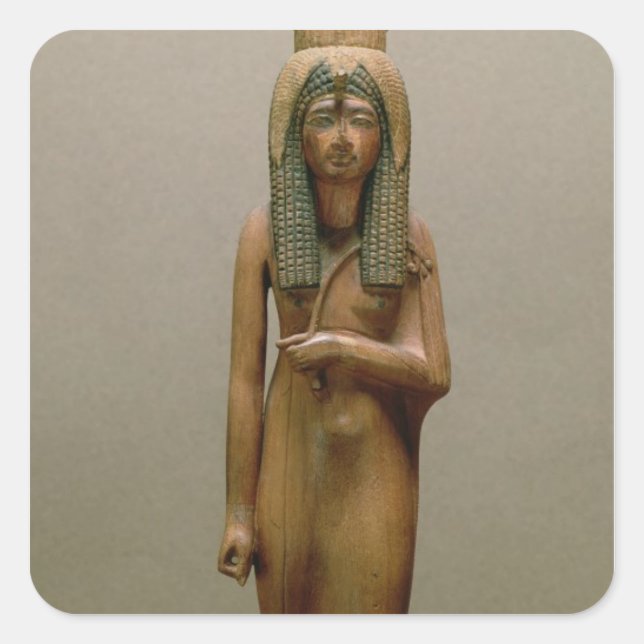 Pegatina Cuadrada La reina divina Ahmose Nefertari (madera pintada) (Anverso)