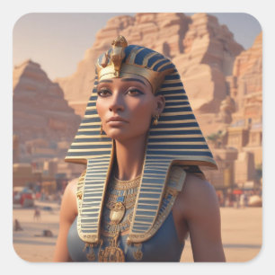 Pegatina Cuadrada La Reina Egipcia.