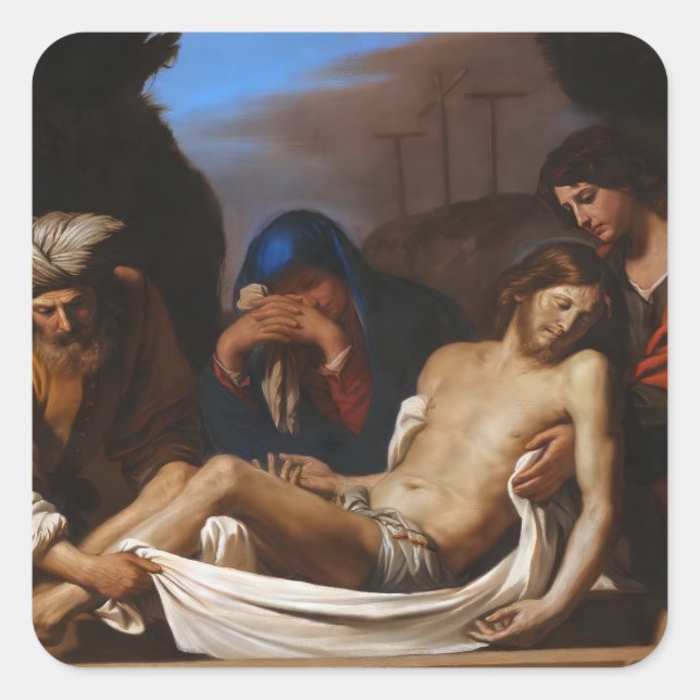 Pegatina Cuadrada La relación entre el arte religioso de Guercino (Anverso)