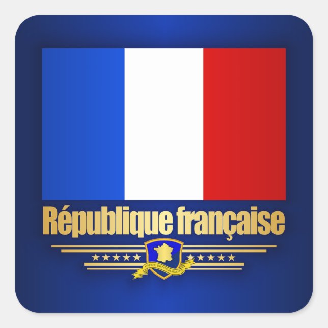 Pegatina Cuadrada La República Francesa (Anverso)