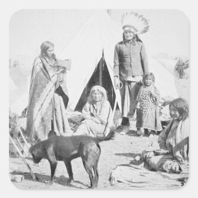 Pegatina Cuadrada La reserva sioux en Pine Ridge, Dakota del Sur (Anverso)