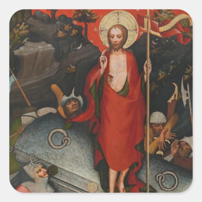 Pegatina Cuadrada La resurrección (Anverso)
