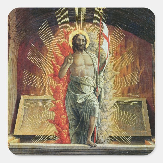 Pegatina Cuadrada La resurrección (Anverso)