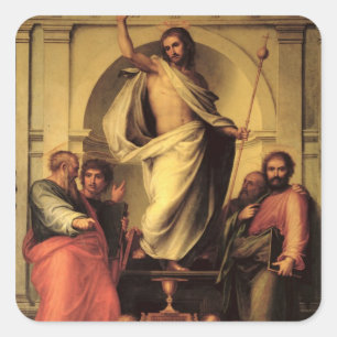 Pegatina Cuadrada La resurrección de Cristo