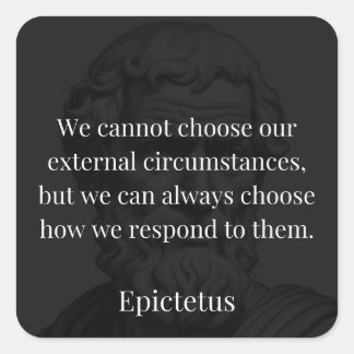 Pegatina Cuadrada La sabiduría de Epictetus: Empoderamiento a través