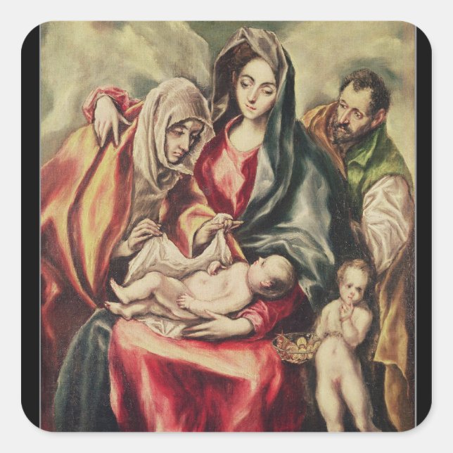 Pegatina Cuadrada La sagrada familia (Anverso)
