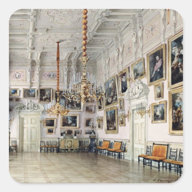 Pegatina Cuadrada La sala de baile de la casa del conde Bezborodko (Anverso)
