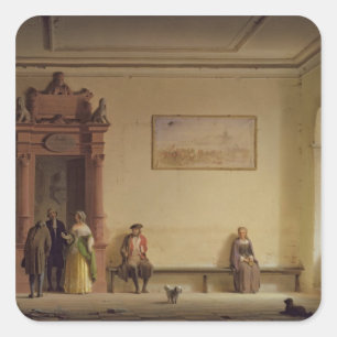 Pegatina Cuadrada La sala de espera, 1857