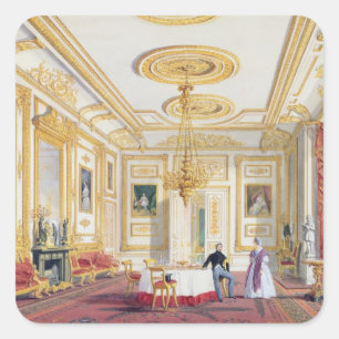 Pegatina Cuadrada La sala de estar blanca en el castillo de Windsor