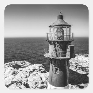 Pegatina Cuadrada La sala de farolillos de un faro   Bømlo Noruega