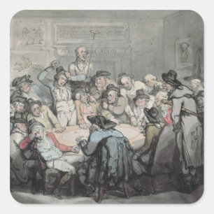 Pegatina Cuadrada La sala de riesgos