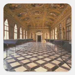 Pegatina Cuadrada La Sala Dorata, construida 1537-88 (foto)