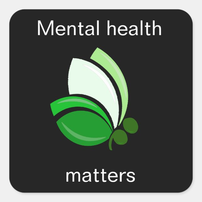 Pegatina Cuadrada La salud mental importa (Anverso)