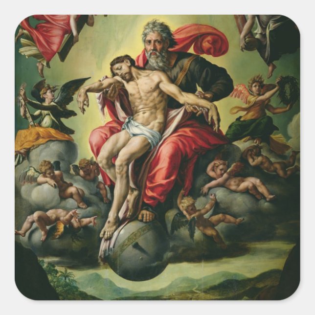 Pegatina Cuadrada La Santísima Trinidad (Anverso)