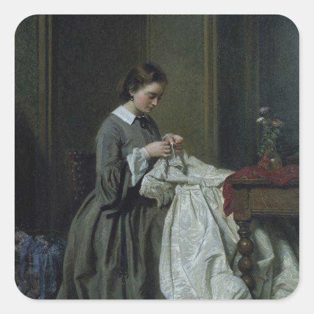 Pegatina Cuadrada La Seamstress (Anverso)