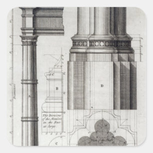 Pegatina Cuadrada La segunda orden de la arquitectura gótica, 1741