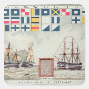 Pegatina Cuadrada La señal de Nelson en Trafalgar