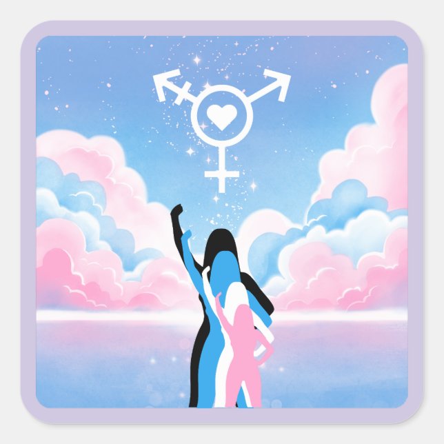 Pegatina Cuadrada La señal trans (Anverso)