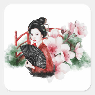 Pegatina Cuadrada La Serie Okinawa Diseño 38