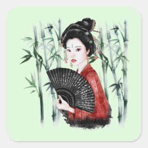 Pegatina Cuadrada La Serie Okinawa Diseño 40