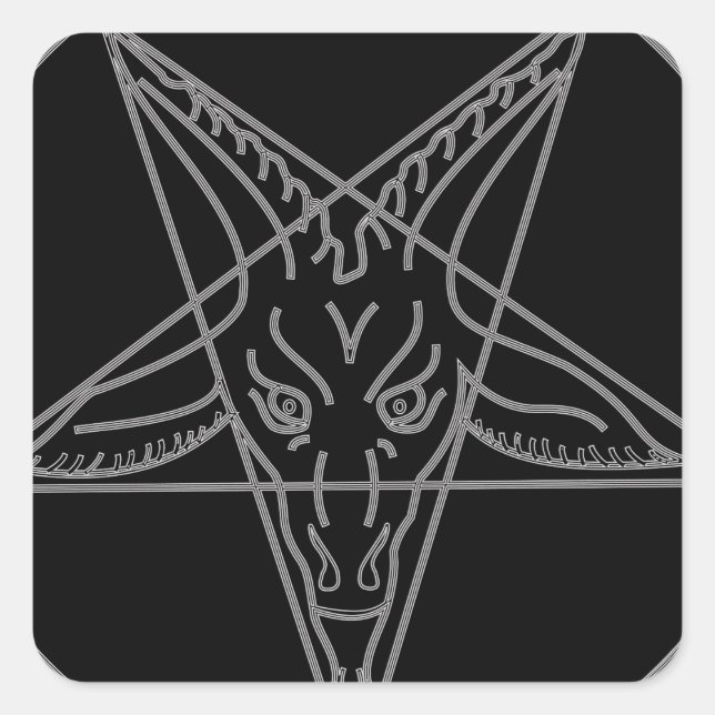 Pegatina Cuadrada La sigilia de Baphomet (Anverso)