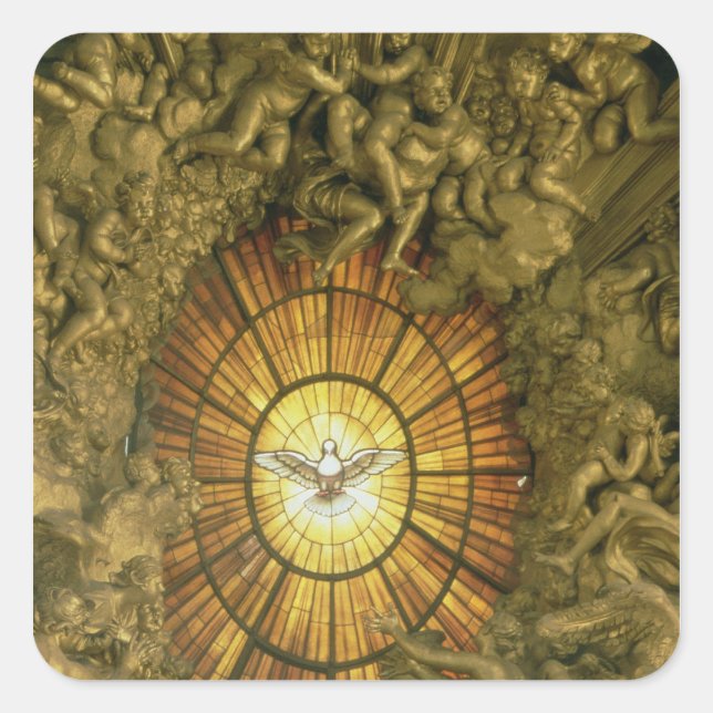 Pegatina Cuadrada La silla de San Pedro (Anverso)