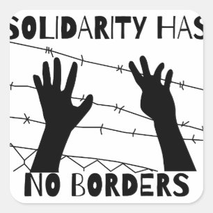 Pegatina Cuadrada La solidaridad no tiene fronteras